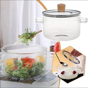 Transparent Glass Cookware with Lid